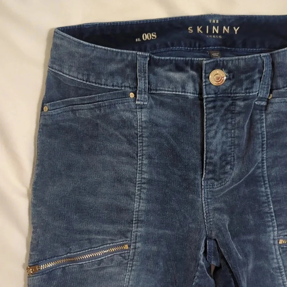 WHBM Everyday Soft High-Rise Skinny Corduroy Pants, Color Blue Size 00S - Picture 3 of 16